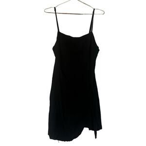 Princess Polly Women's Black Wrap Tie Sleeveless Mini Black dress 12